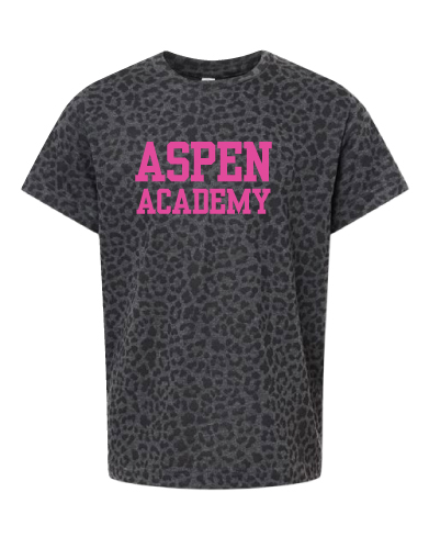Aspen Academy Black Leopard Print T-Shirt