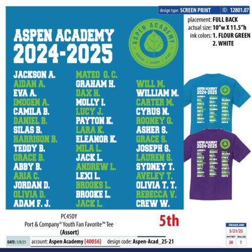 Grade Name Shirt Sale - 5th Grade