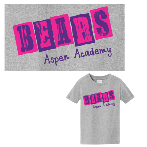 Gray/Pink "Bears" Tee (Early Learning 10% Off Sale!)