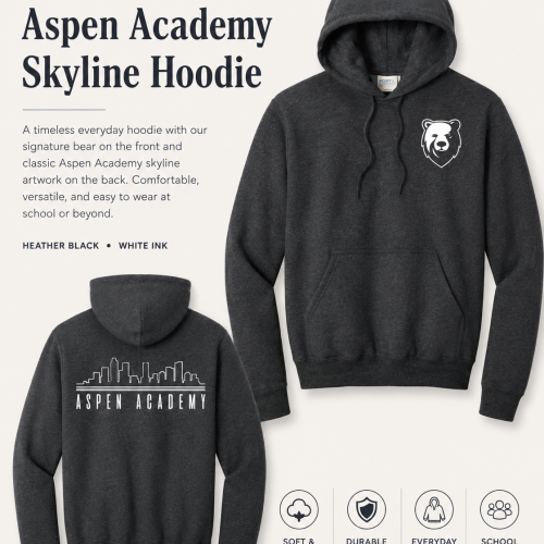 Heather Black/White Skyline Hoodie
