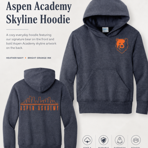 Heather Navy/Orange Skyline Hoodie