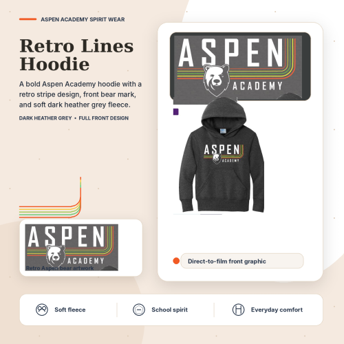 Heather Gray Retro Lines Hoodie